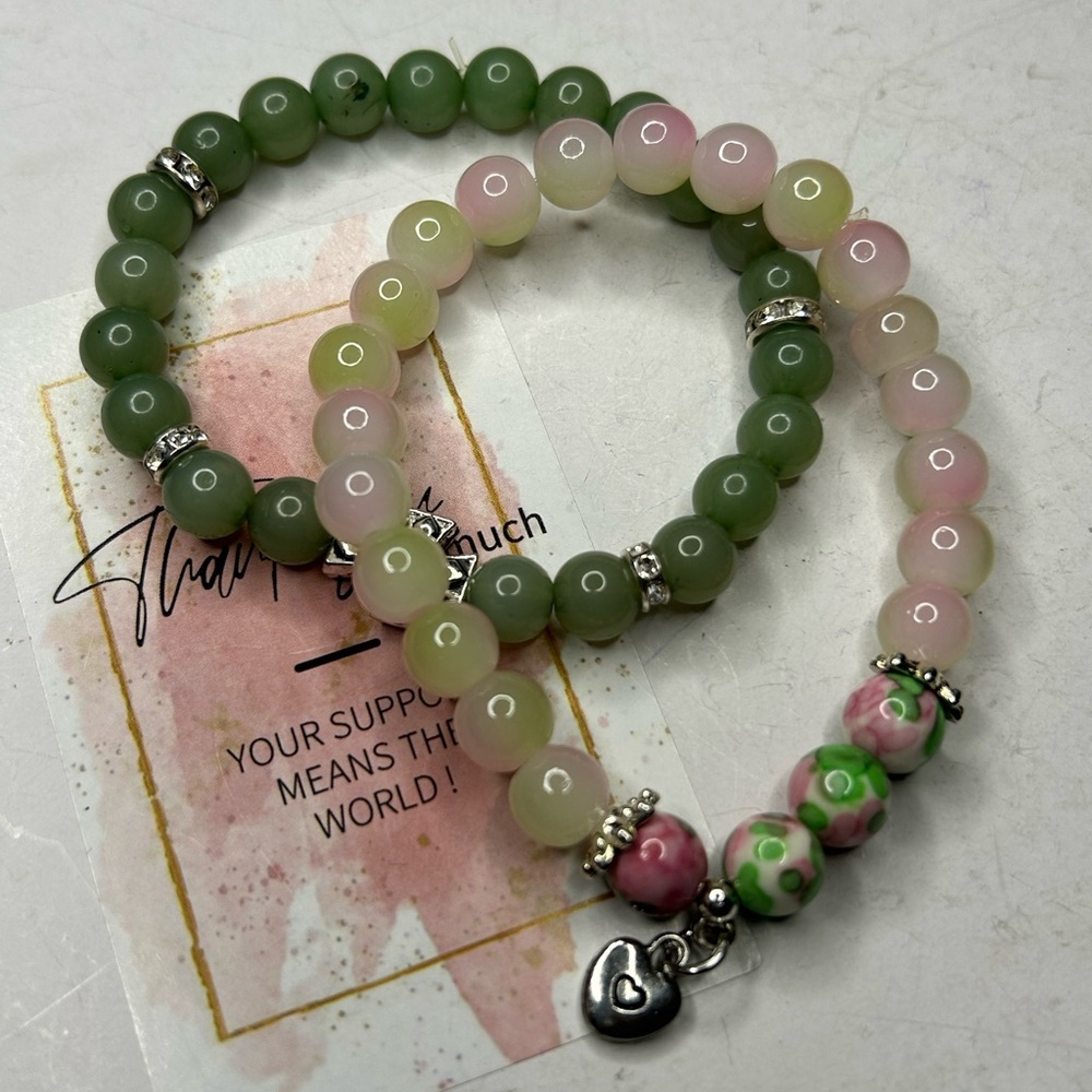 Green Aventurine & Rose Quartz Bracelets